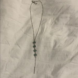 Turquoise and silver geometric necklace